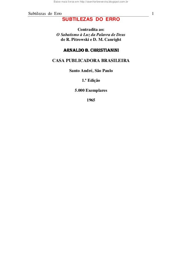 Livro Subtilezas Do Erro Pdf